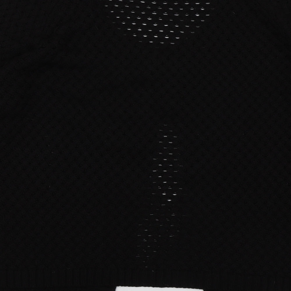 George Womens Black Round Neck  Acrylic Cardigan Jumper Size 24