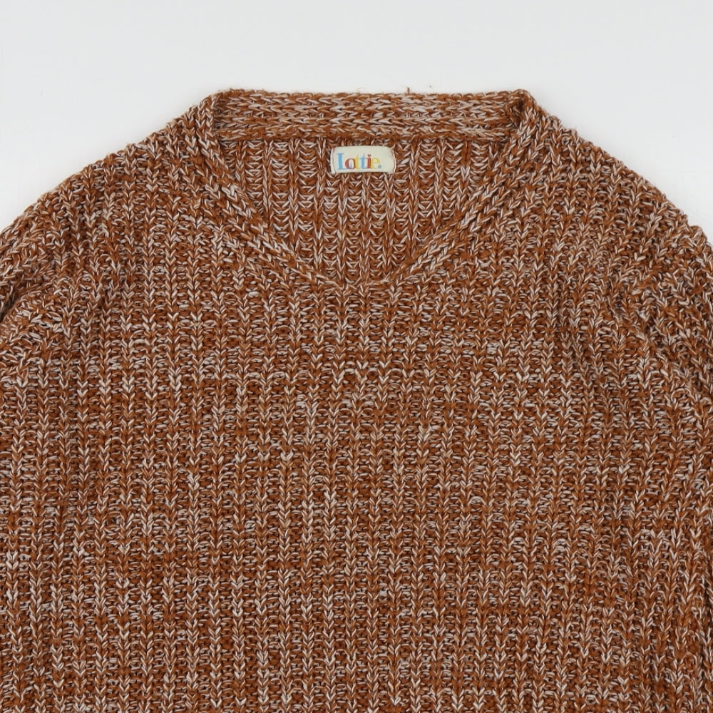 Lottie Womens Red Round Neck  Acrylic Pullover Jumper Size 16