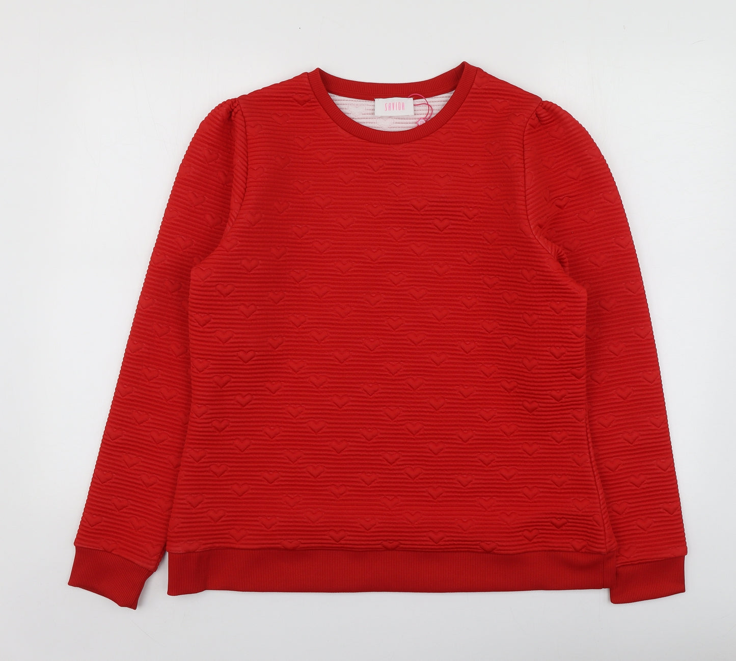 Savida Womens Red Geometric Polyester Pullover Sweatshirt Size XL