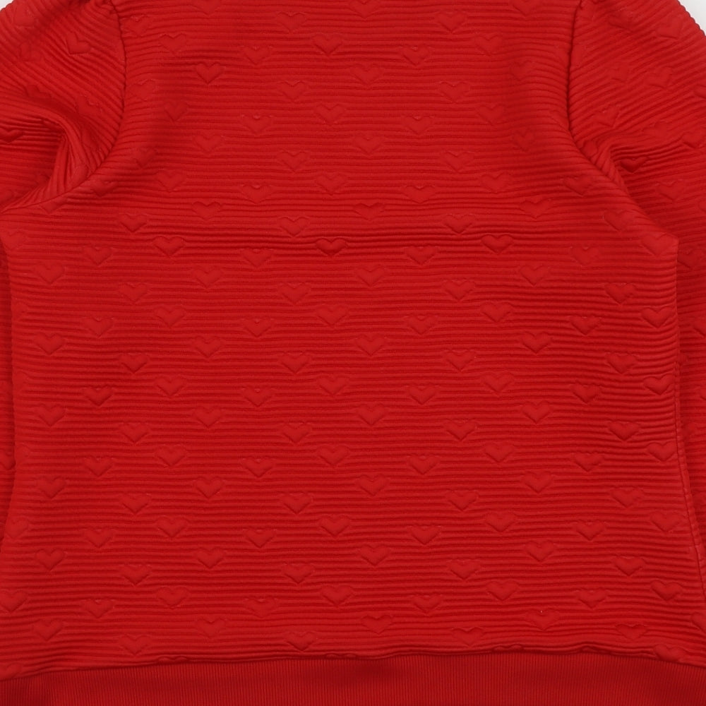Savida Womens Red Geometric Polyester Pullover Sweatshirt Size XL
