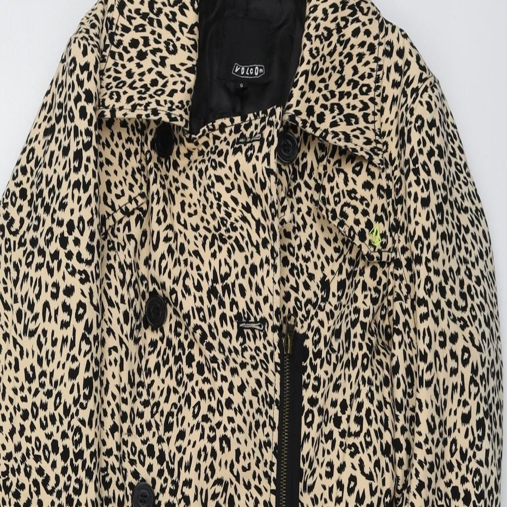 Volcom Womens Beige Animal Print  Jacket  Size S