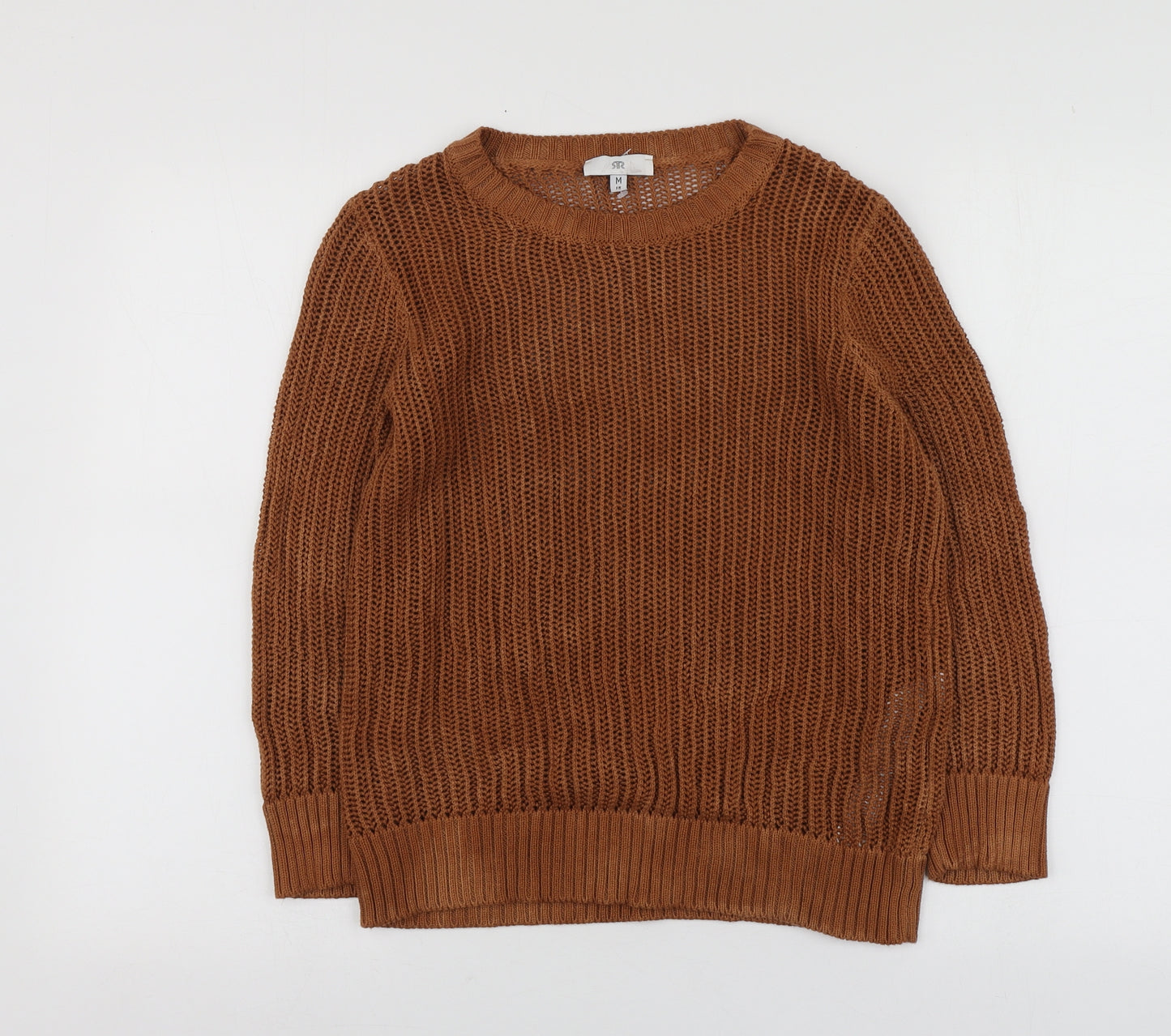 River Island Womens Brown Round Neck  Cotton Pullover Jumper Size M