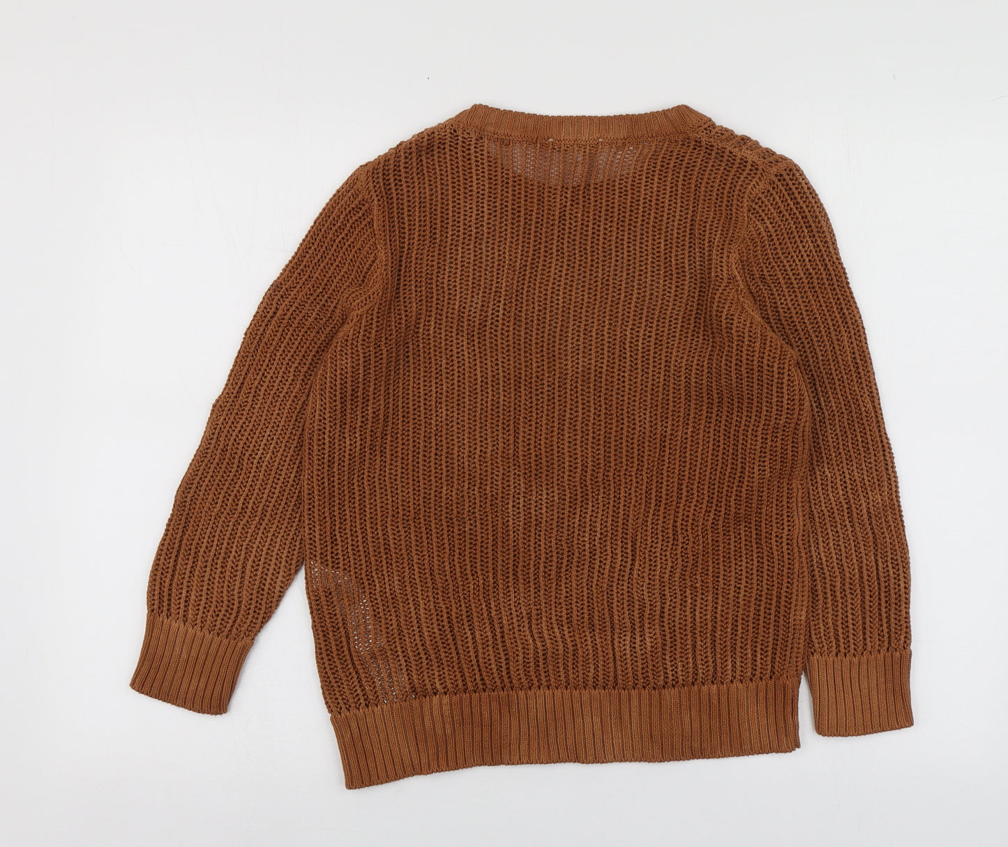 River Island Womens Brown Round Neck  Cotton Pullover Jumper Size M