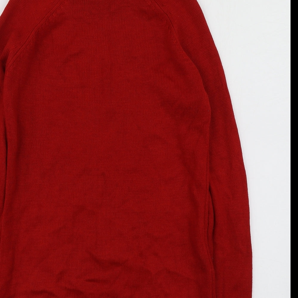 Atmosphere Womens Red Round Neck Geometric Acrylic Pullover Jumper Size 6   - Santa Jumper