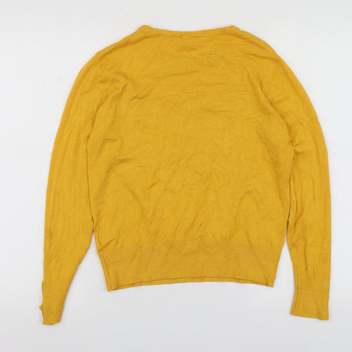 Petite Womens Yellow Round Neck  Viscose Pullover Jumper Size 12