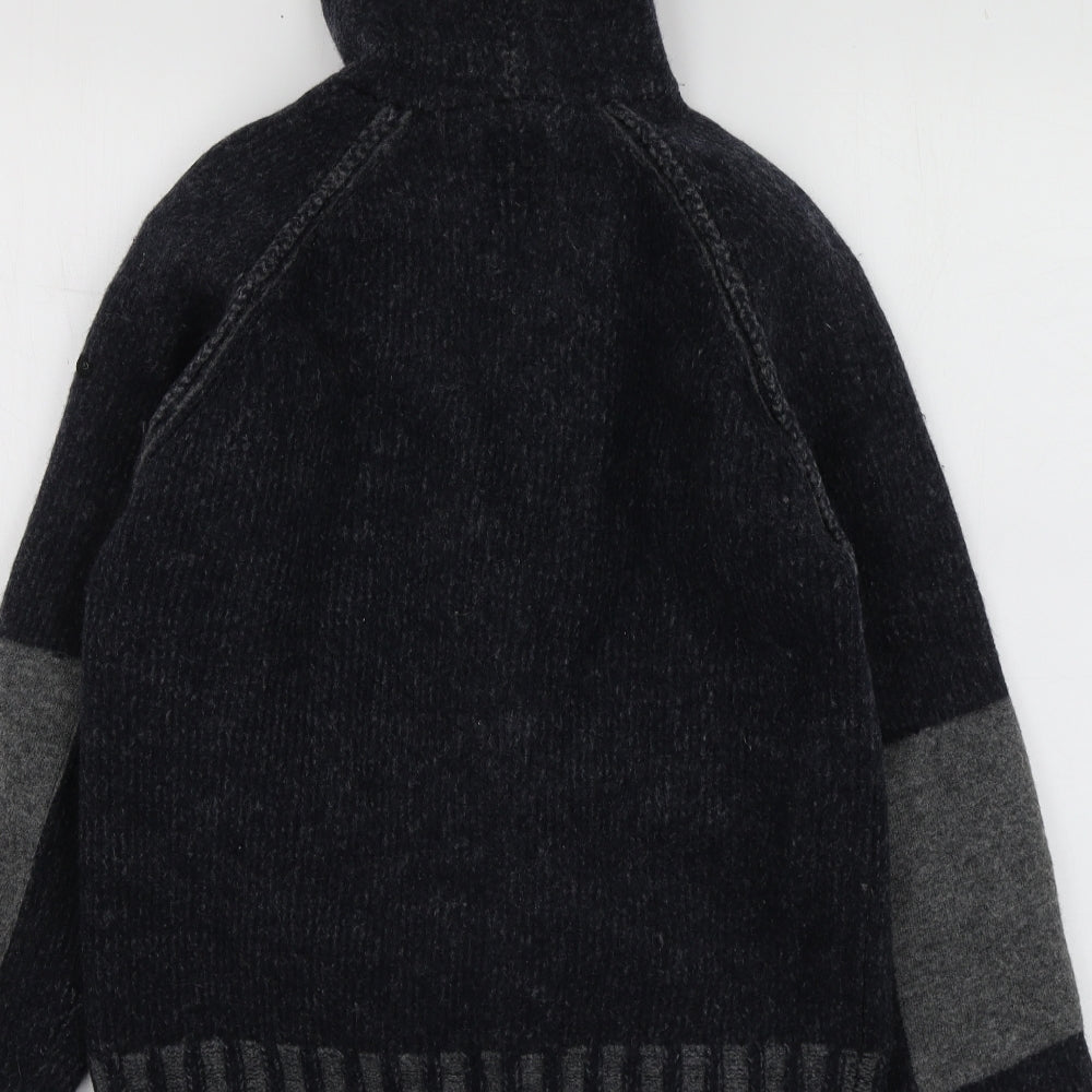 Firetrap Mens Grey High Neck  Wool Full Zip Jumper Size XS