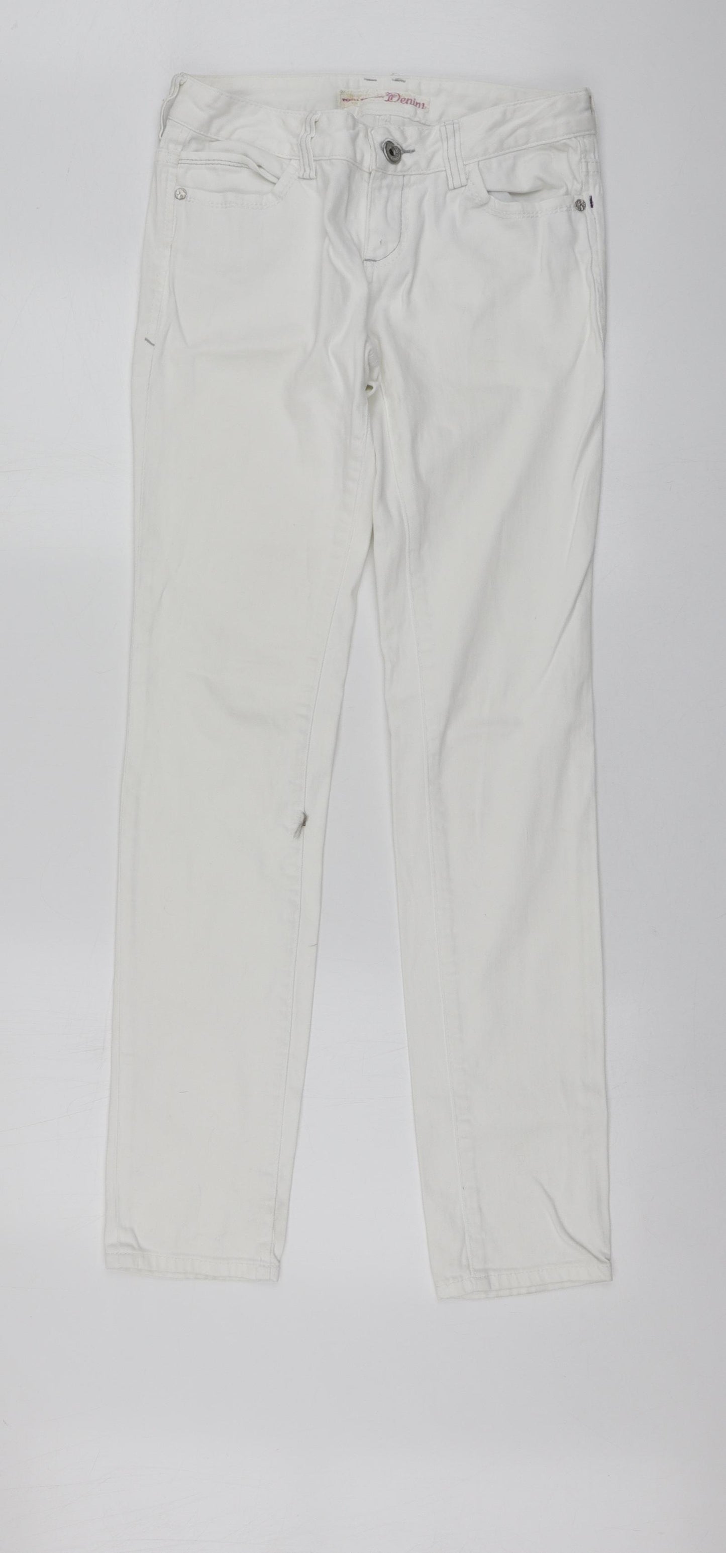 TOM TAILOR Womens White  Cotton Skinny Jeans Size 28 L32 in Regular
