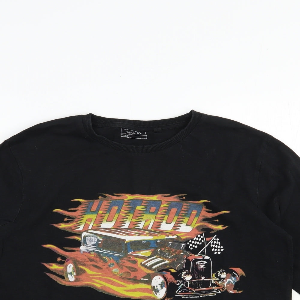 NEXT Boys Black  Cotton Pullover T-Shirt Size 12 Years Crew Neck Pullover - Car