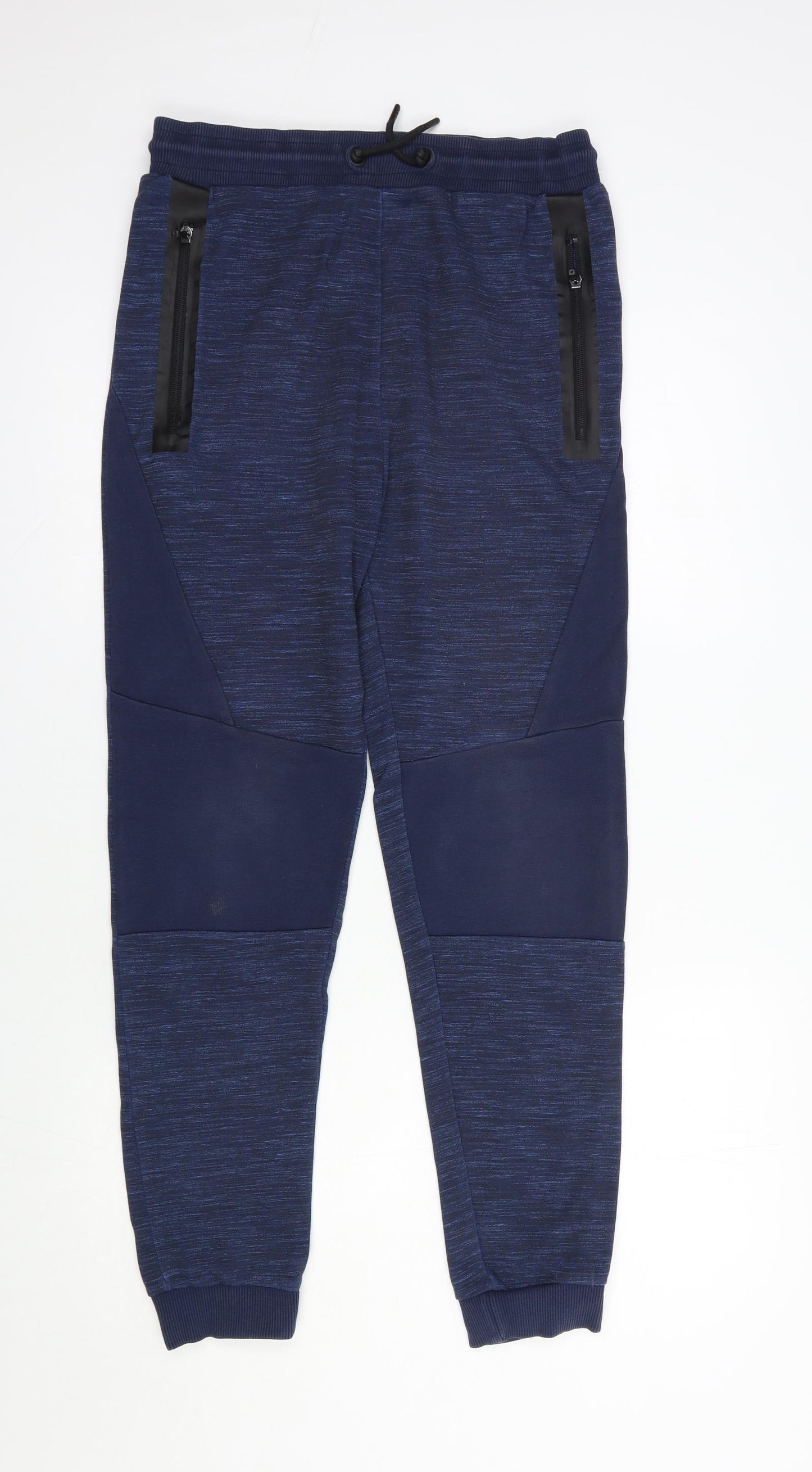 Marks and Spencer Boys Blue  Cotton Jogger Trousers Size 13-14 Years  Regular Drawstring