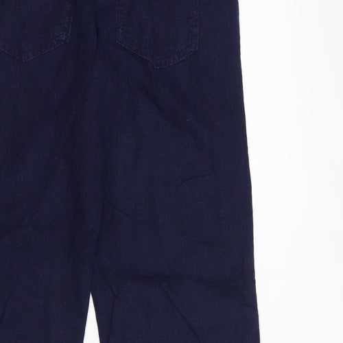 NEXT Womens Blue  Linen Trousers  Size 6 L28 in Regular Drawstring
