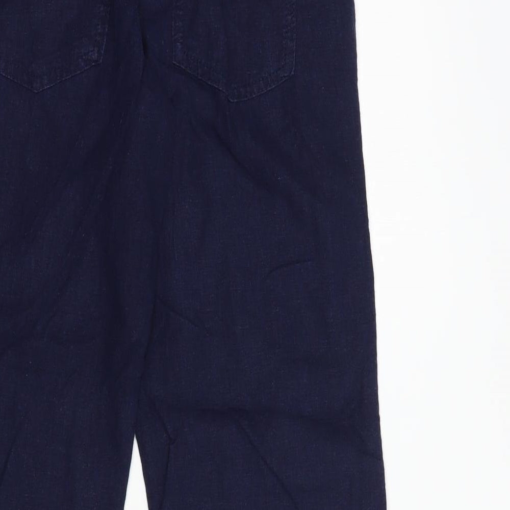 NEXT Womens Blue  Linen Trousers  Size 6 L28 in Regular Drawstring