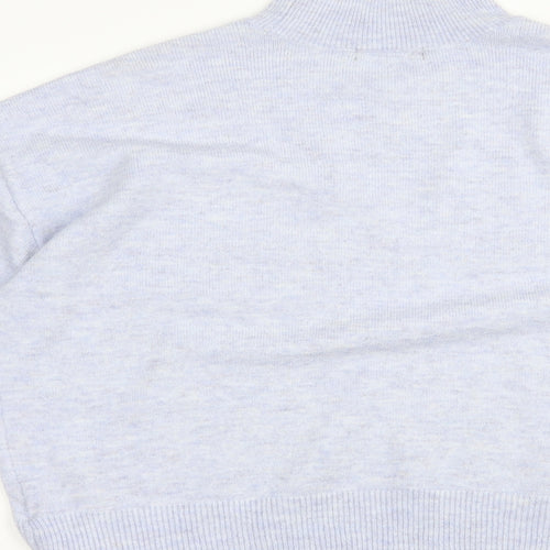 F&F Womens Blue High Neck  Acrylic Pullover Jumper Size 12