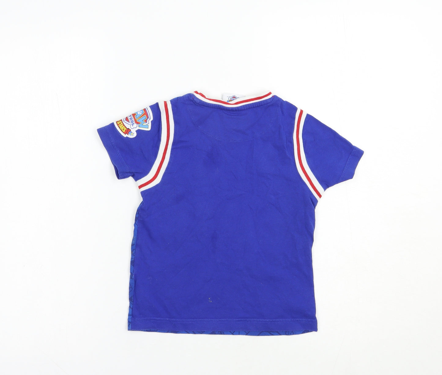F&F Boys Blue  Cotton Pullover T-Shirt Size 3-4 Years Crew Neck Pullover - Paw Patrol