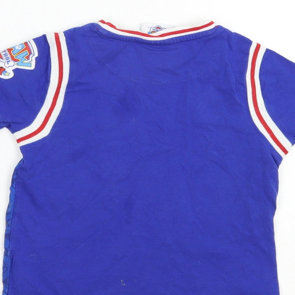 F&F Boys Blue  Cotton Pullover T-Shirt Size 3-4 Years Crew Neck Pullover - Paw Patrol