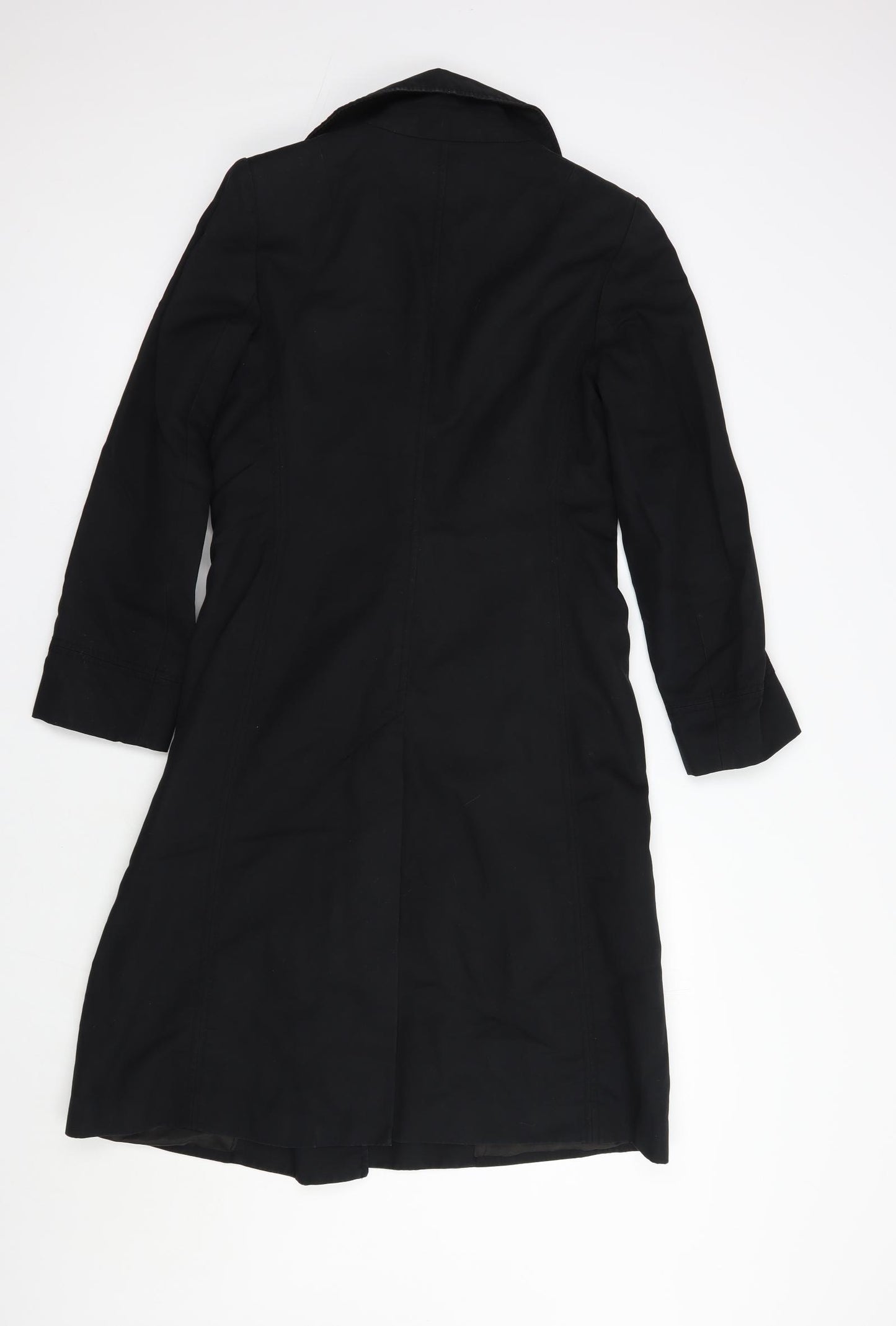 French Connection Womens Black   Trench Coat Coat Size 10  Button