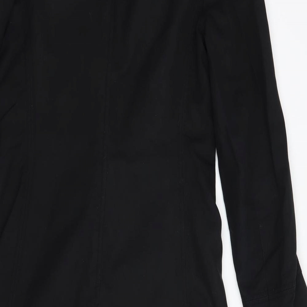 French Connection Womens Black   Trench Coat Coat Size 10  Button