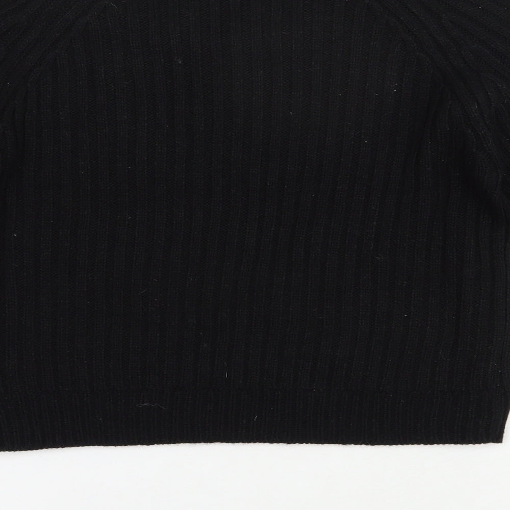 Select Womens Black Scoop Neck  Acrylic Pullover Jumper Size 10