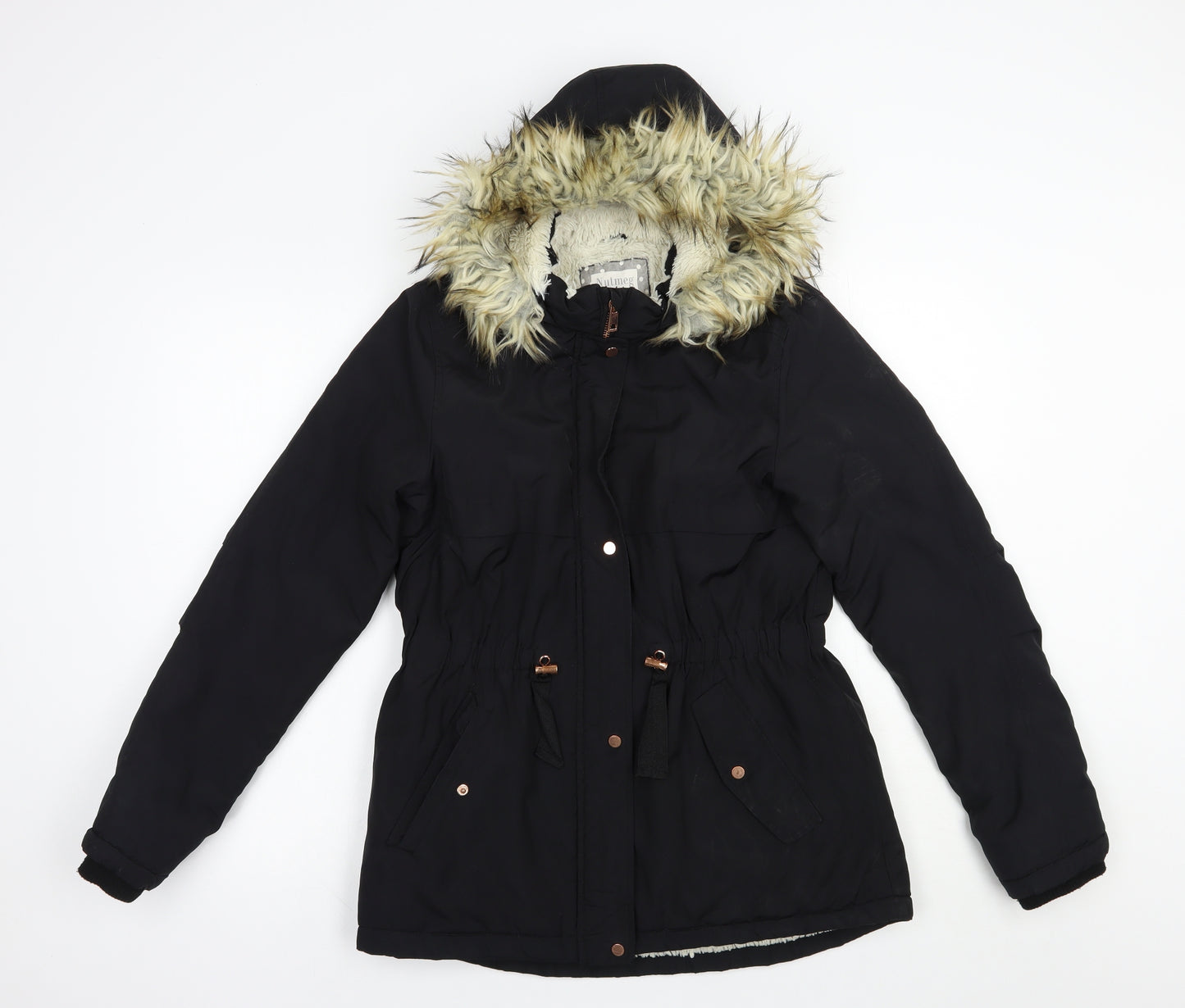 Nutmeg Girls Black   Puffer Jacket Jacket Size 13-14 Years  Zip