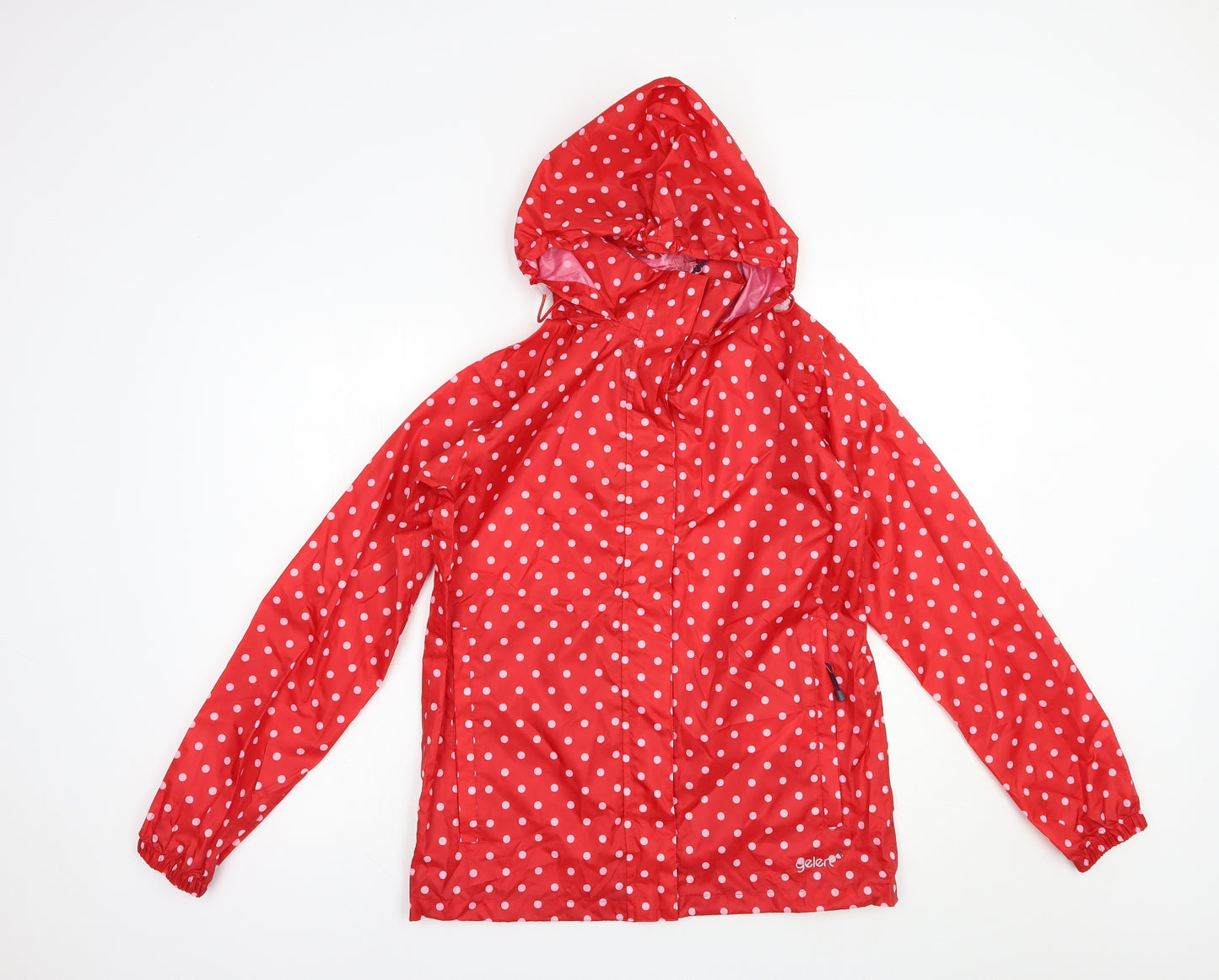 Gelert Womens Red Polka Dot  Rain Coat Jacket Size 8  Zip