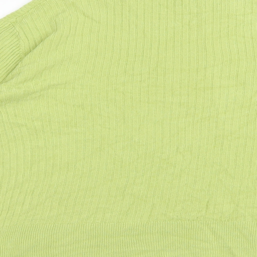 Marks and Spencer Womens Green Crew Neck  Acrylic Pullover Jumper Size 14