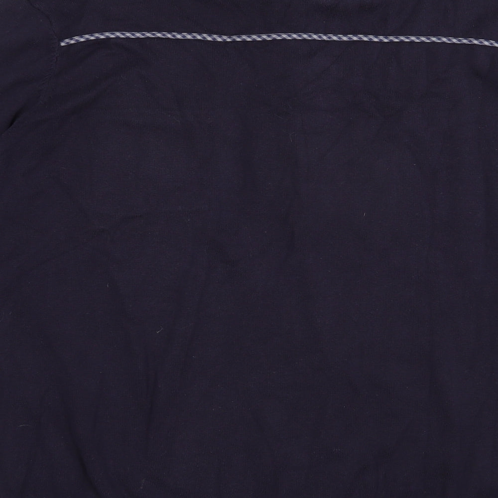 Peter Werth Mens Blue Collared Plaid Cotton Pullover Jumper Size L