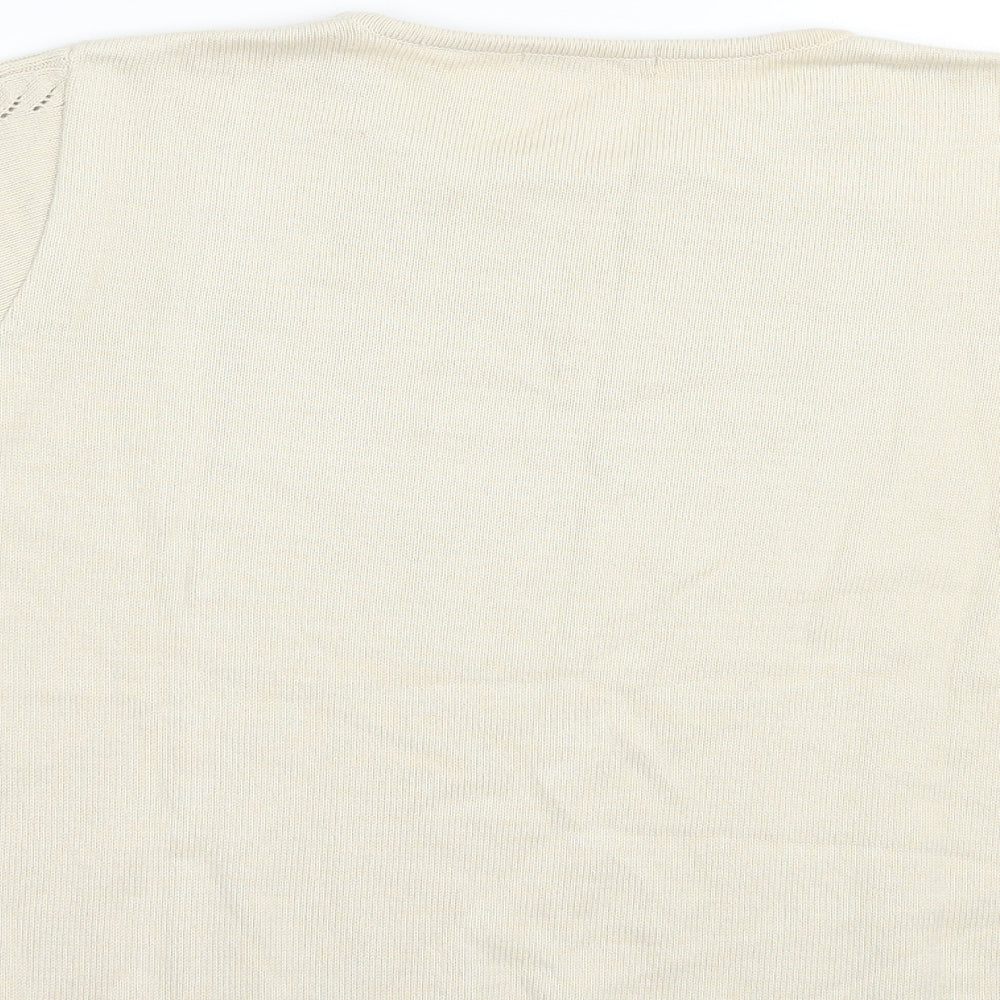 Berkertex Womens Beige Crew Neck  Cotton Pullover Jumper Size 10