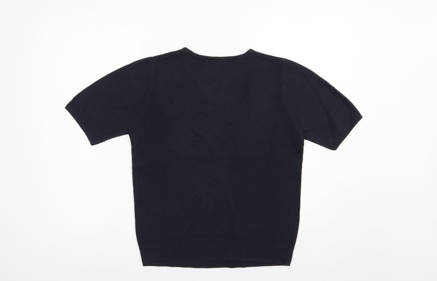 Marks and Spencer Womens Blue Crew Neck  Acrylic Pullover Jumper Size 10