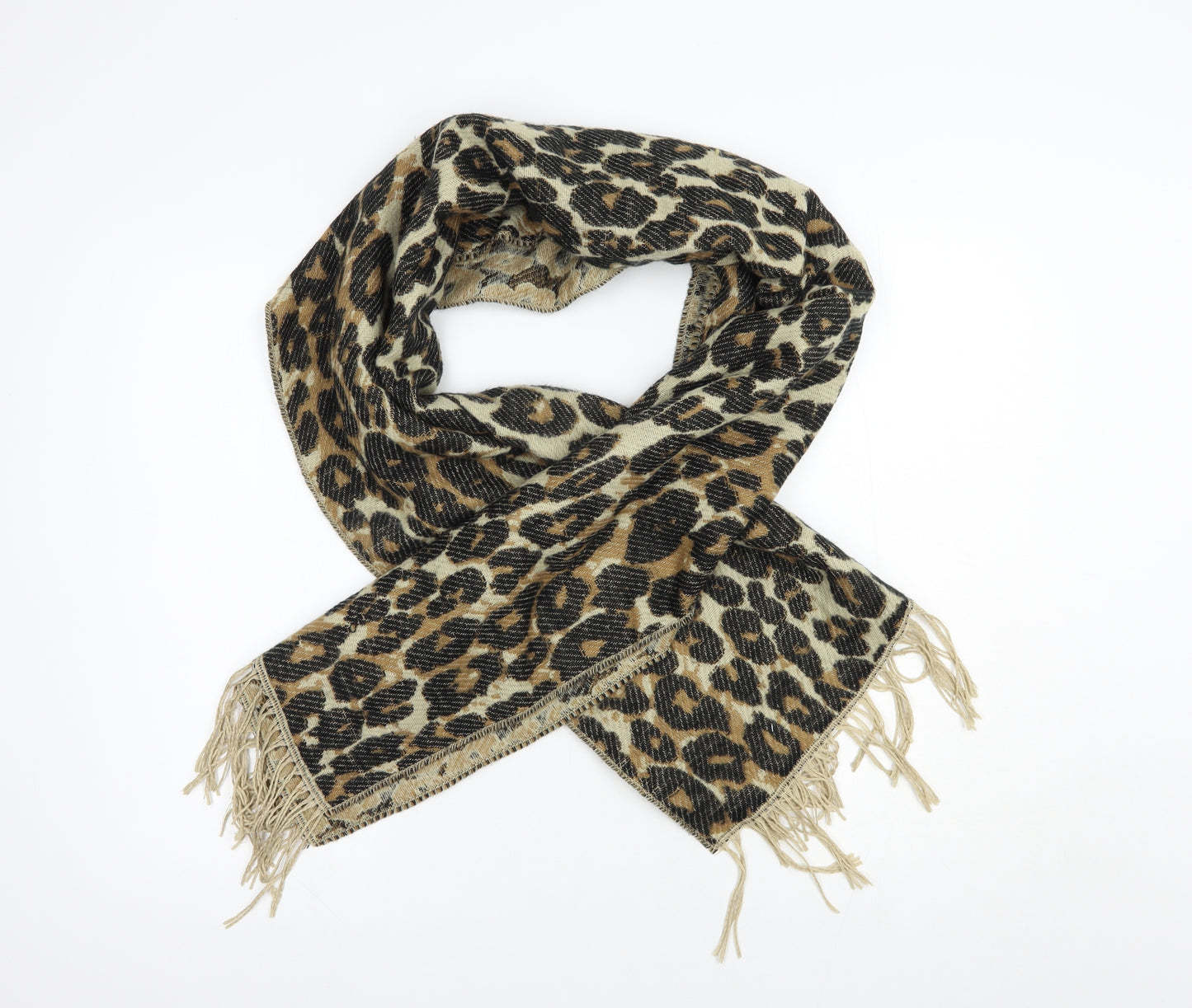 Peacocks Womens Brown Animal Print Acrylic  Scarf
