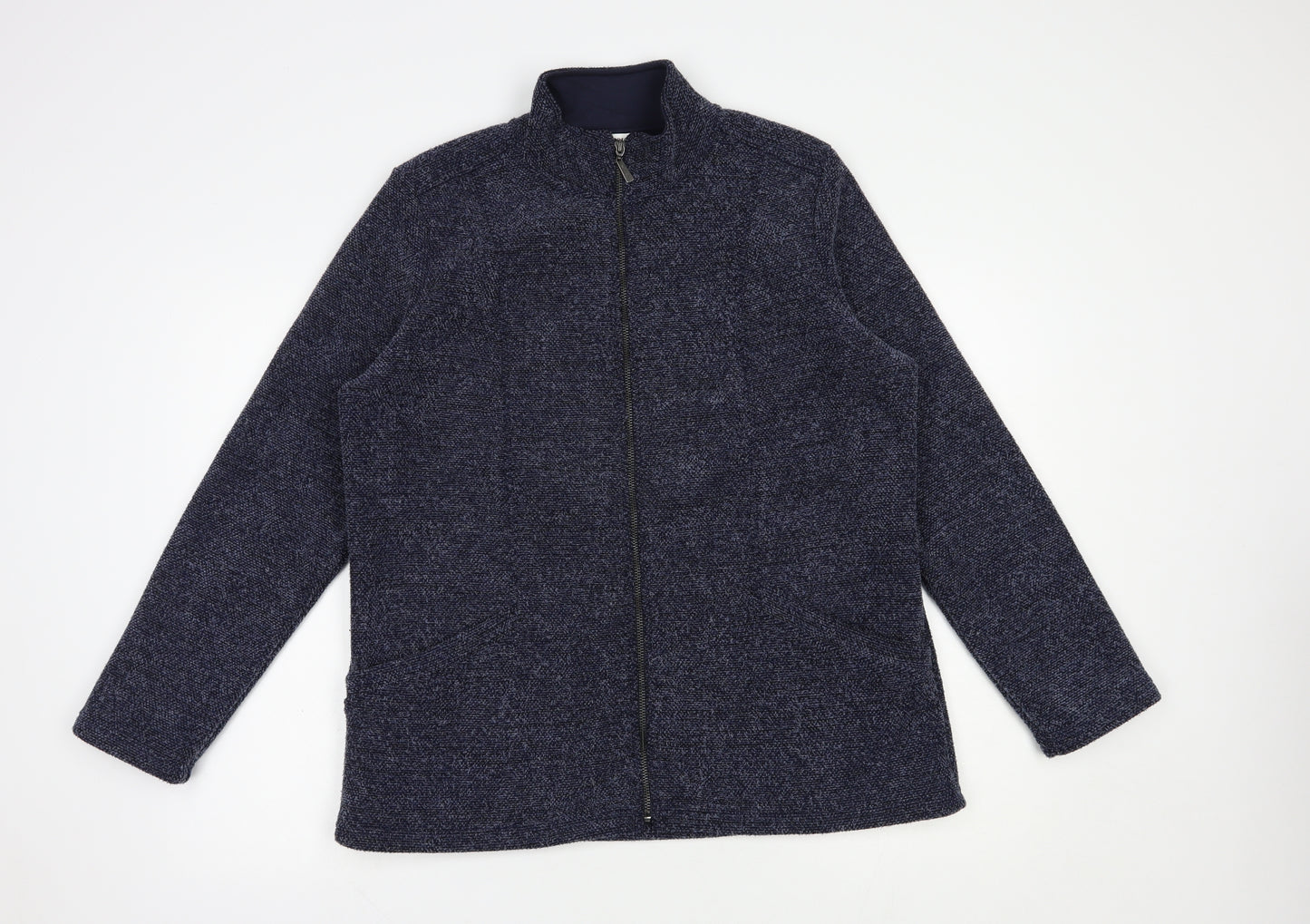 Marks and Spencer Womens Blue  Polyester Full Zip Sweatshirt Size 14  Zip