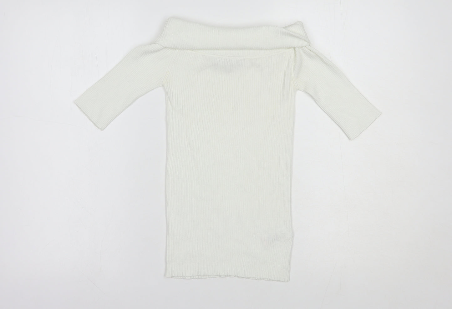 NEXT Womens White Roll Neck  Viscose Pullover Jumper Size 6