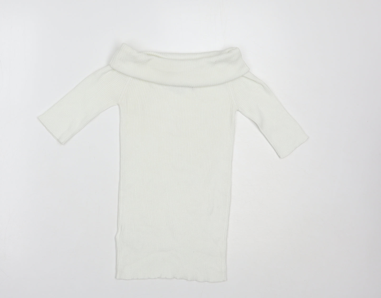 NEXT Womens White Roll Neck  Viscose Pullover Jumper Size 6