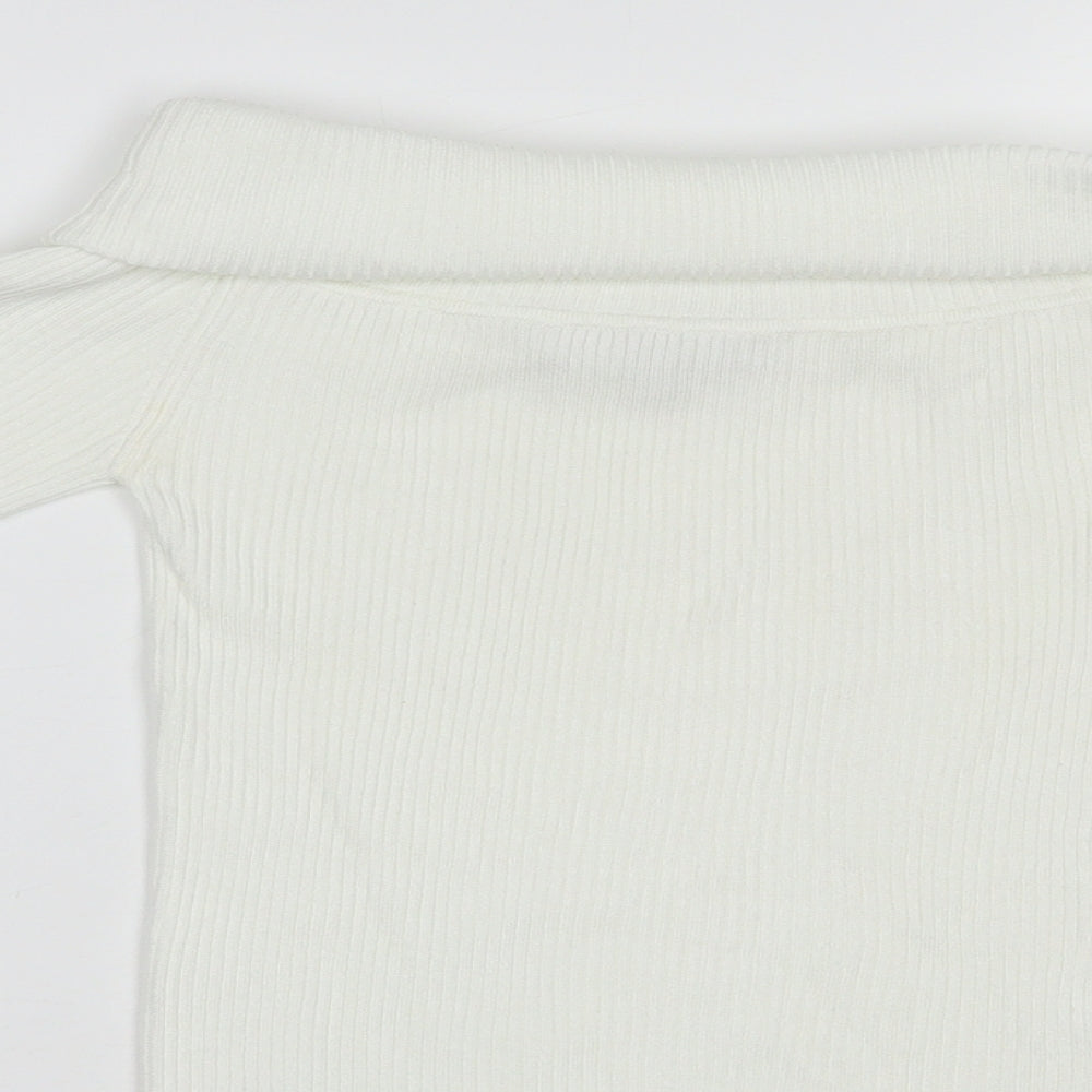 NEXT Womens White Roll Neck  Viscose Pullover Jumper Size 6