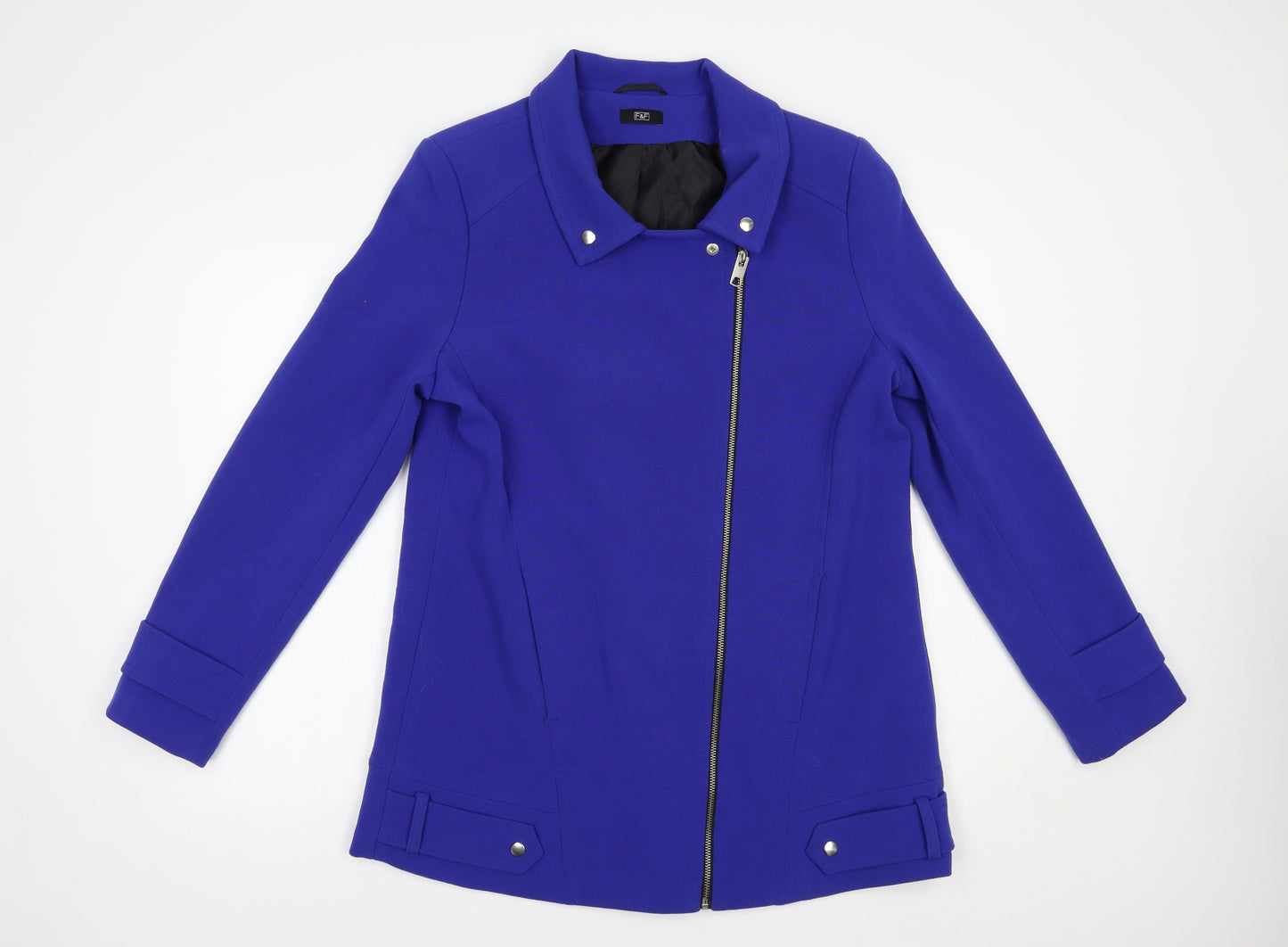 F&F Womens Blue   Biker Coat Size 16  Zip