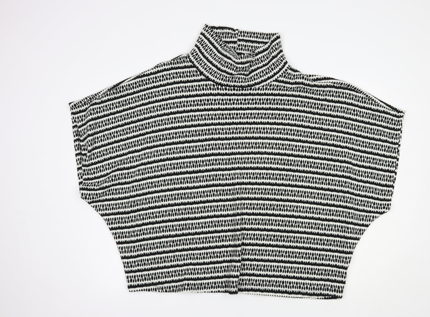 Made in Italy Womens White High Neck Geometric Acrylic Pullover Jumper Size XL