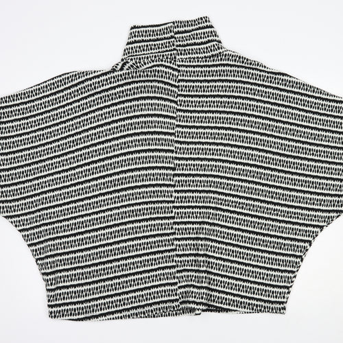 Made in Italy Womens White High Neck Geometric Acrylic Pullover Jumper Size XL