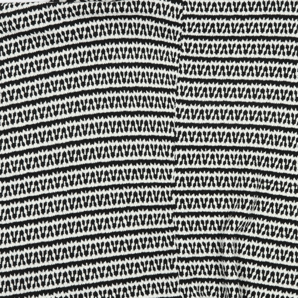 Made in Italy Womens White High Neck Geometric Acrylic Pullover Jumper Size XL