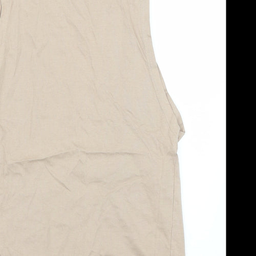BOOHOO MAN Mens Beige  Cotton  T-Shirt Size M Round Neck  - Man