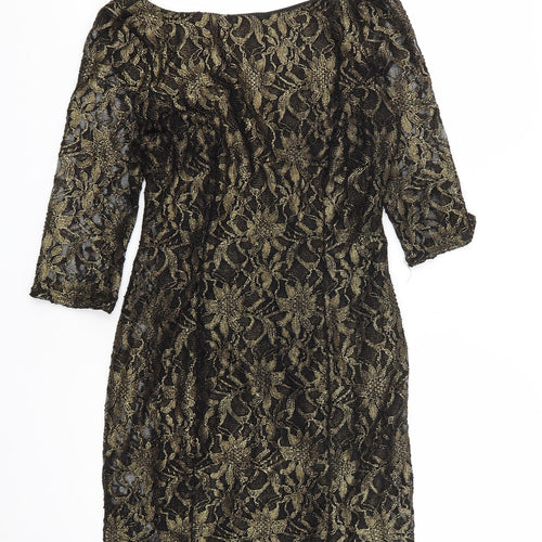 New Look Womens Gold  Nylon A-Line  Size 12  Round Neck Zip