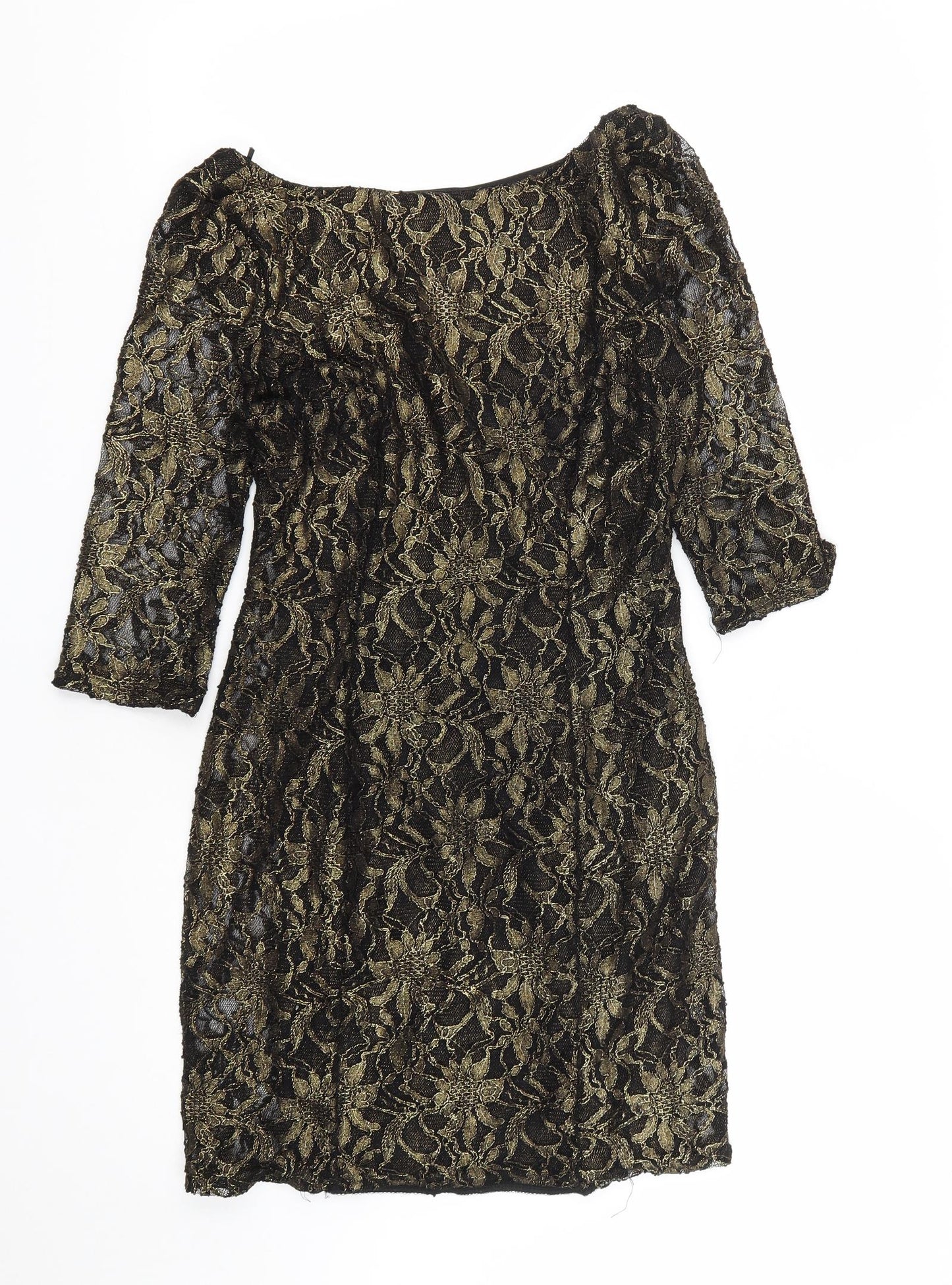 New Look Womens Gold  Nylon A-Line  Size 12  Round Neck Zip