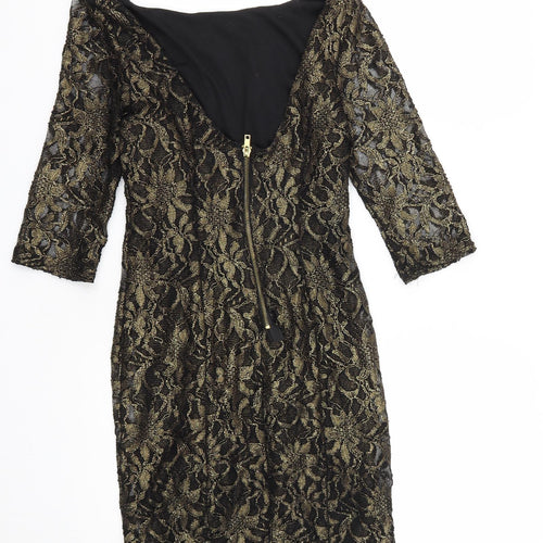 New Look Womens Gold  Nylon A-Line  Size 12  Round Neck Zip