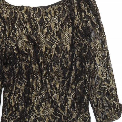 New Look Womens Gold  Nylon A-Line  Size 12  Round Neck Zip