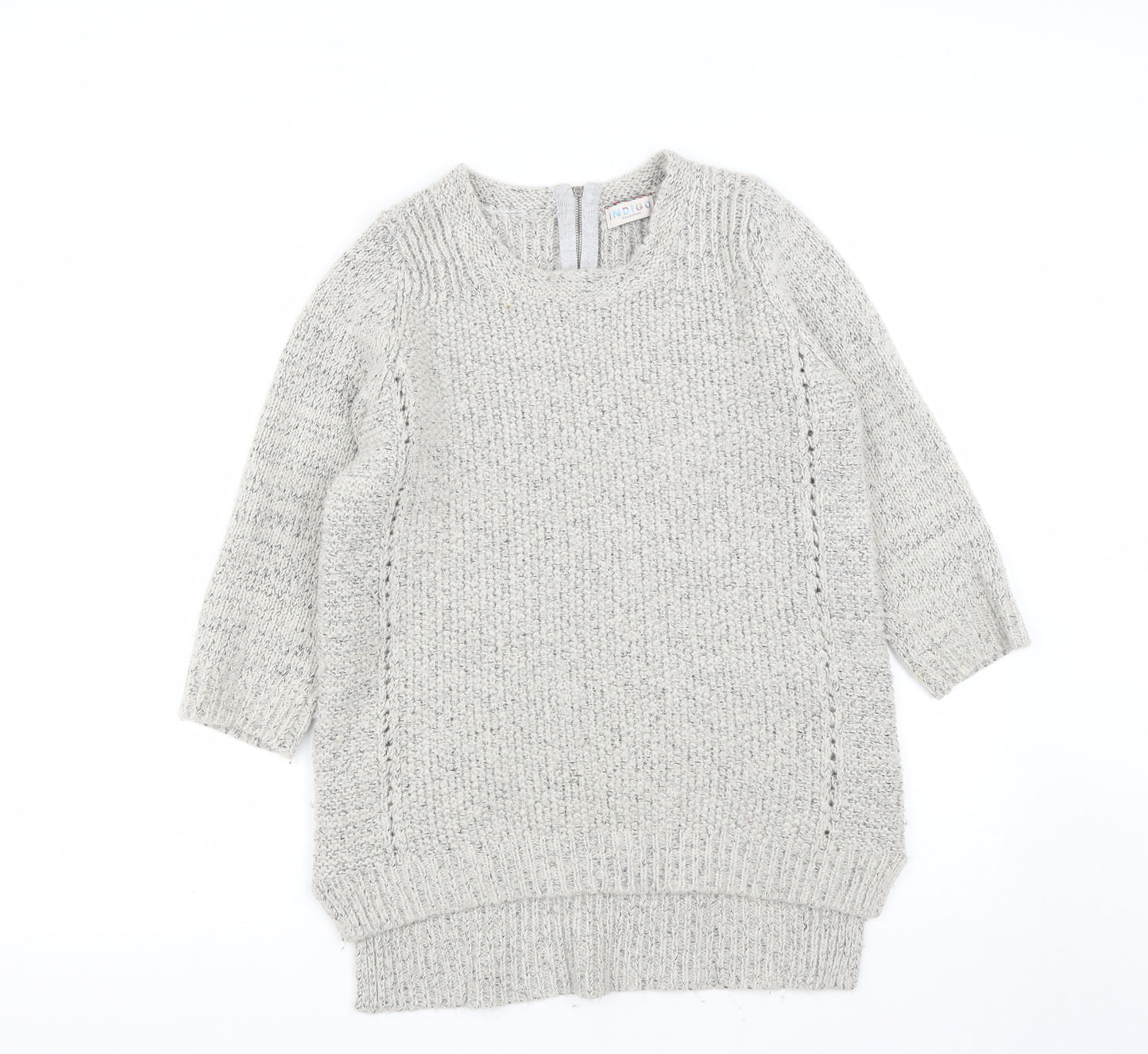 Marks and Spencer Womens Grey Round Neck  Acrylic Pullover Jumper Size 14