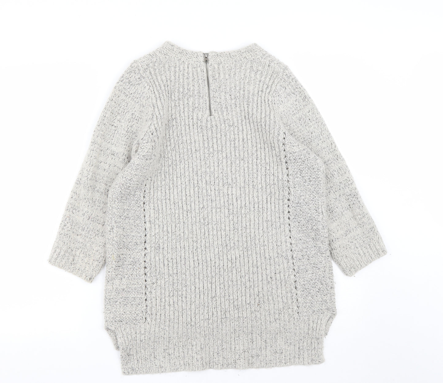 Marks and Spencer Womens Grey Round Neck  Acrylic Pullover Jumper Size 14