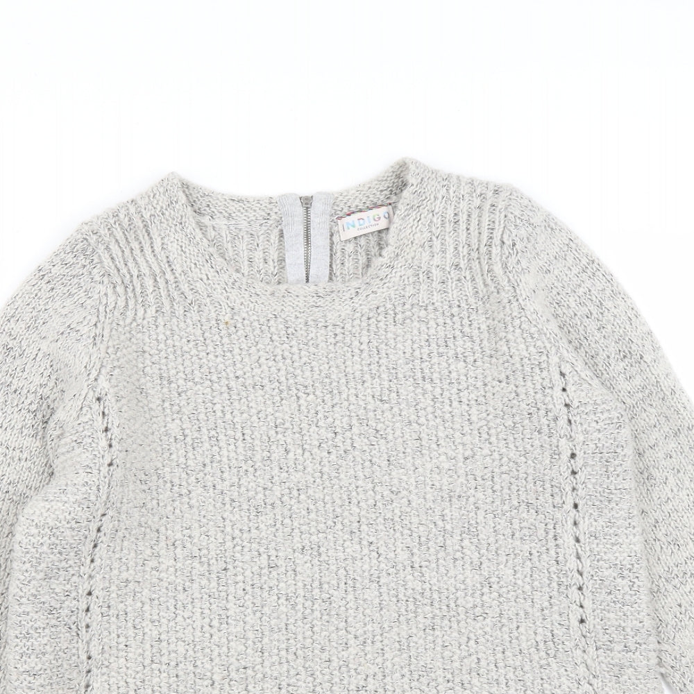 Marks and Spencer Womens Grey Round Neck  Acrylic Pullover Jumper Size 14