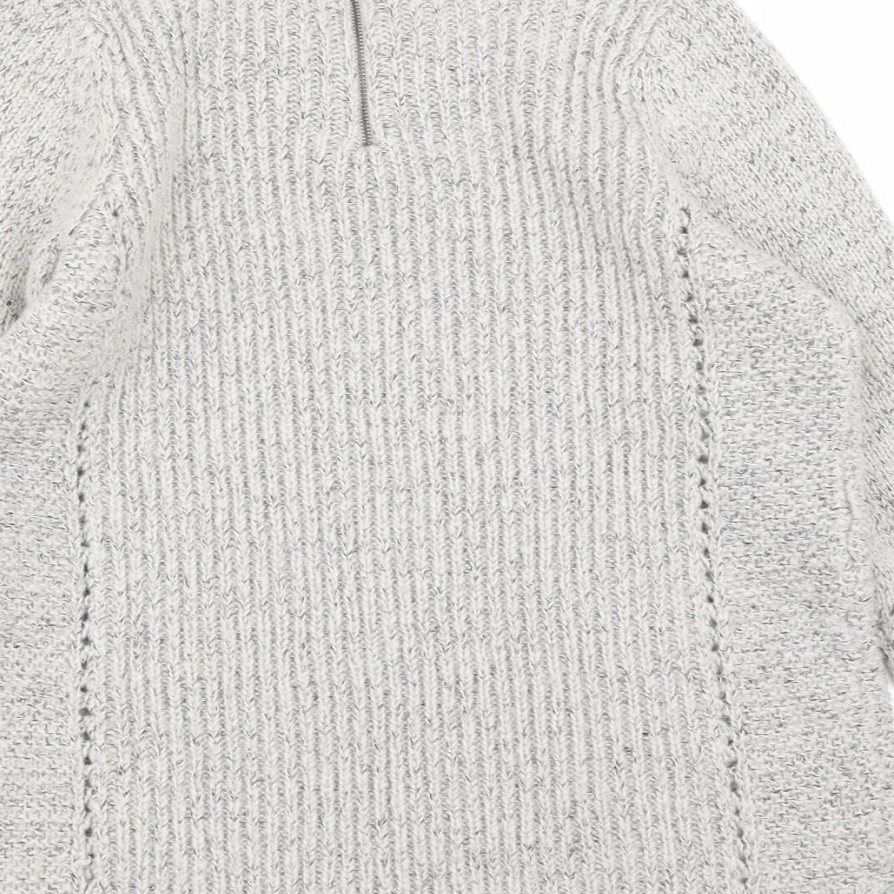 Marks and Spencer Womens Grey Round Neck  Acrylic Pullover Jumper Size 14