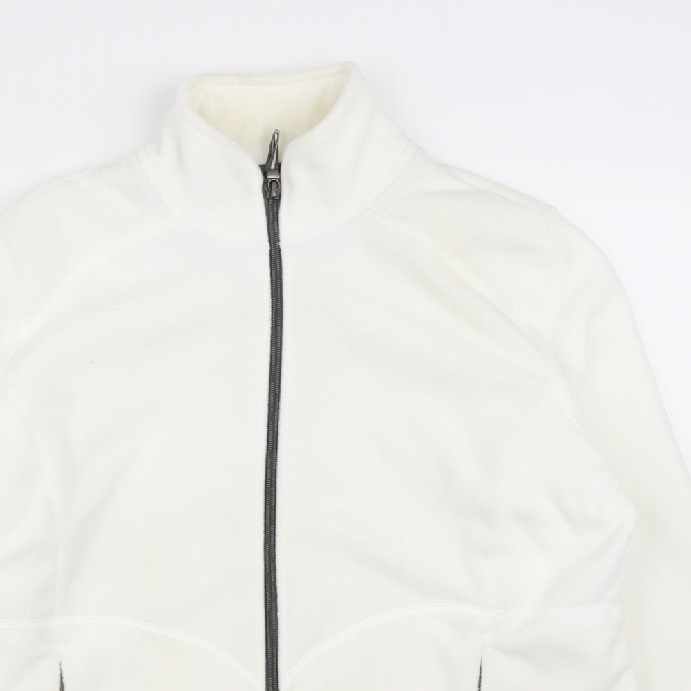 Marks and Spencer Womens White  Polyester Full Zip Sweatshirt Size 16  Zip