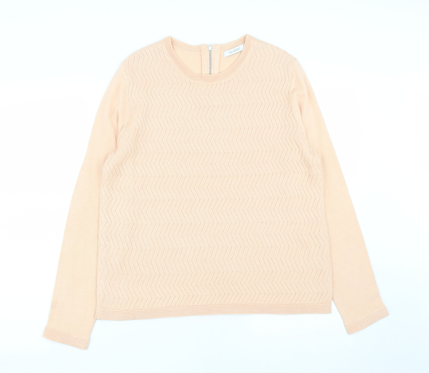 Marks and Spencer Womens Orange Round Neck  Acrylic Pullover Jumper Size 14