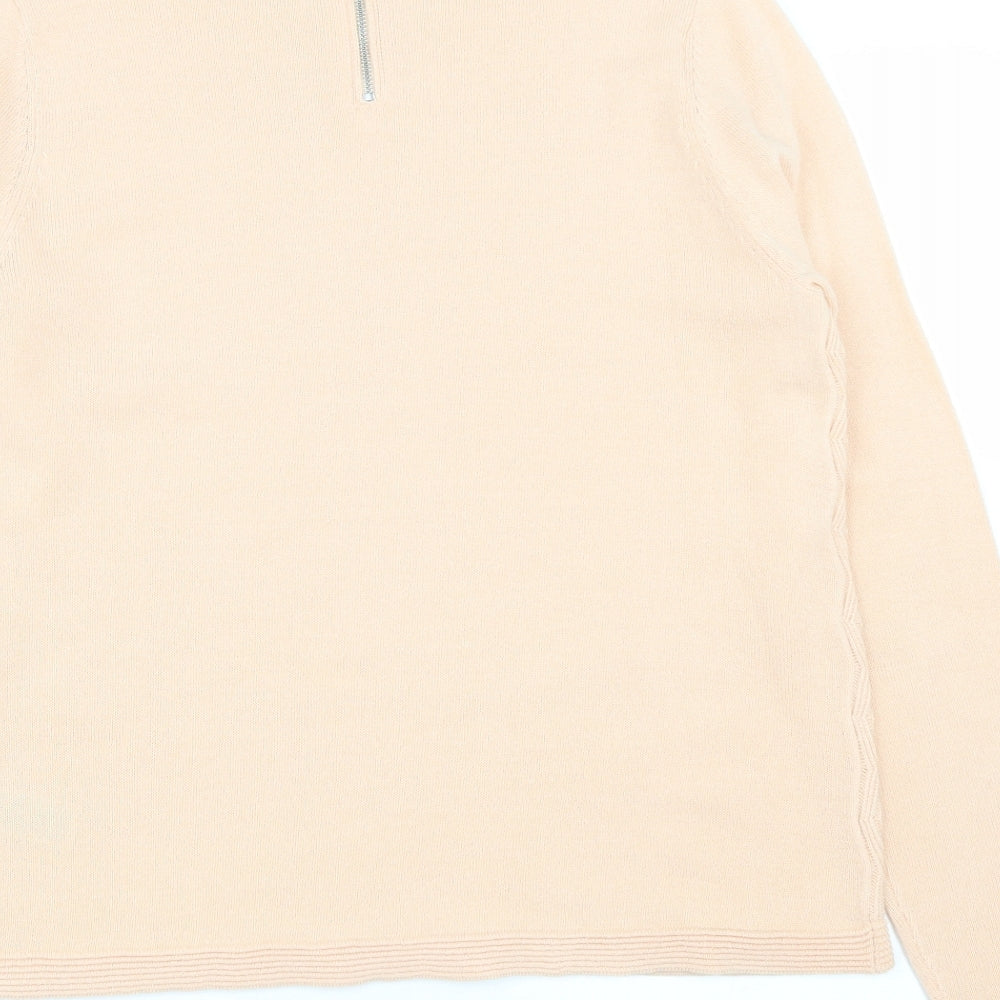 Marks and Spencer Womens Orange Round Neck  Acrylic Pullover Jumper Size 14