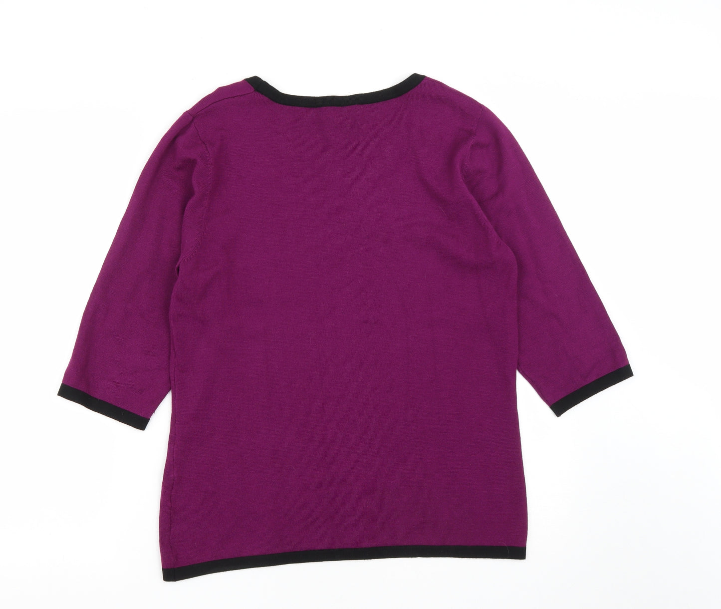ANNA ROSE Womens Purple Round Neck Floral Viscose Pullover Jumper Size L