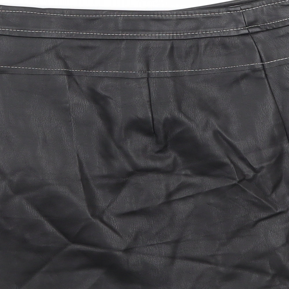 Zara Womens Black  Polyester Maxi Skirt Size M   Snap